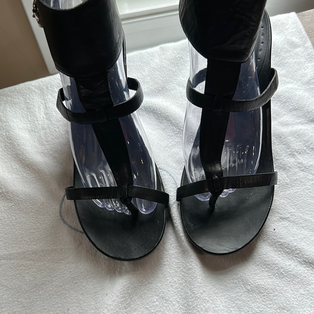 BCBGirls Black Strappy Sandals with Ankle Strap